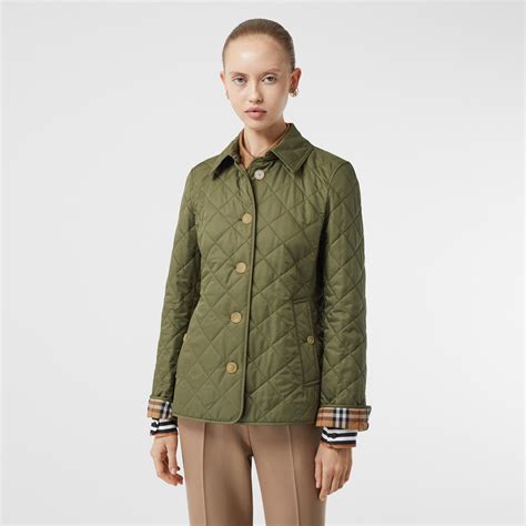 burberry brit diamond quilted jacket olive|burberry diamond quilted jacket women's.